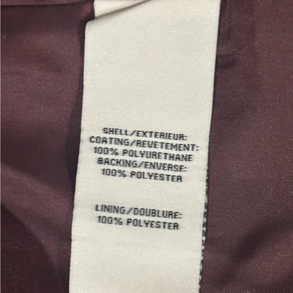 NWT-Bagatelle Open Front Faux Leather Trench Coat - Medium - Zinfandal - Picture 11 of 11